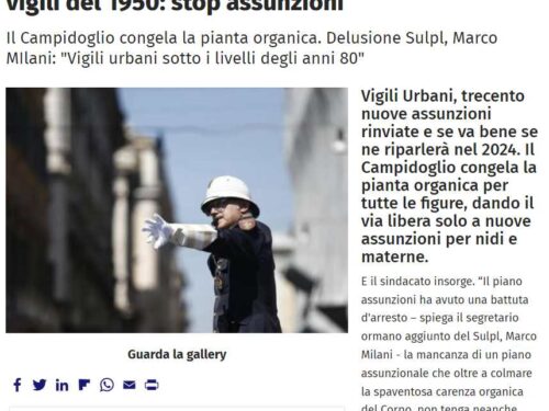 Roma, slittano i concorsi: polizia locale torna ai numeri del 1950