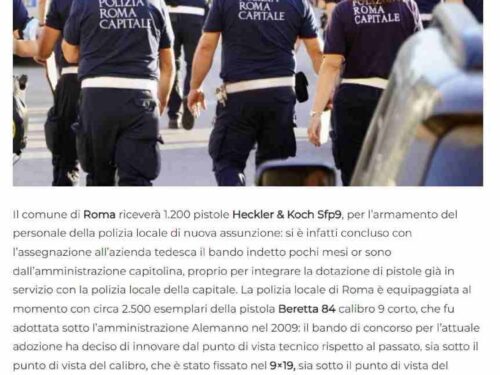 Roma: Armi nuove e Vecchie, nessun problema per la Polizia Locale